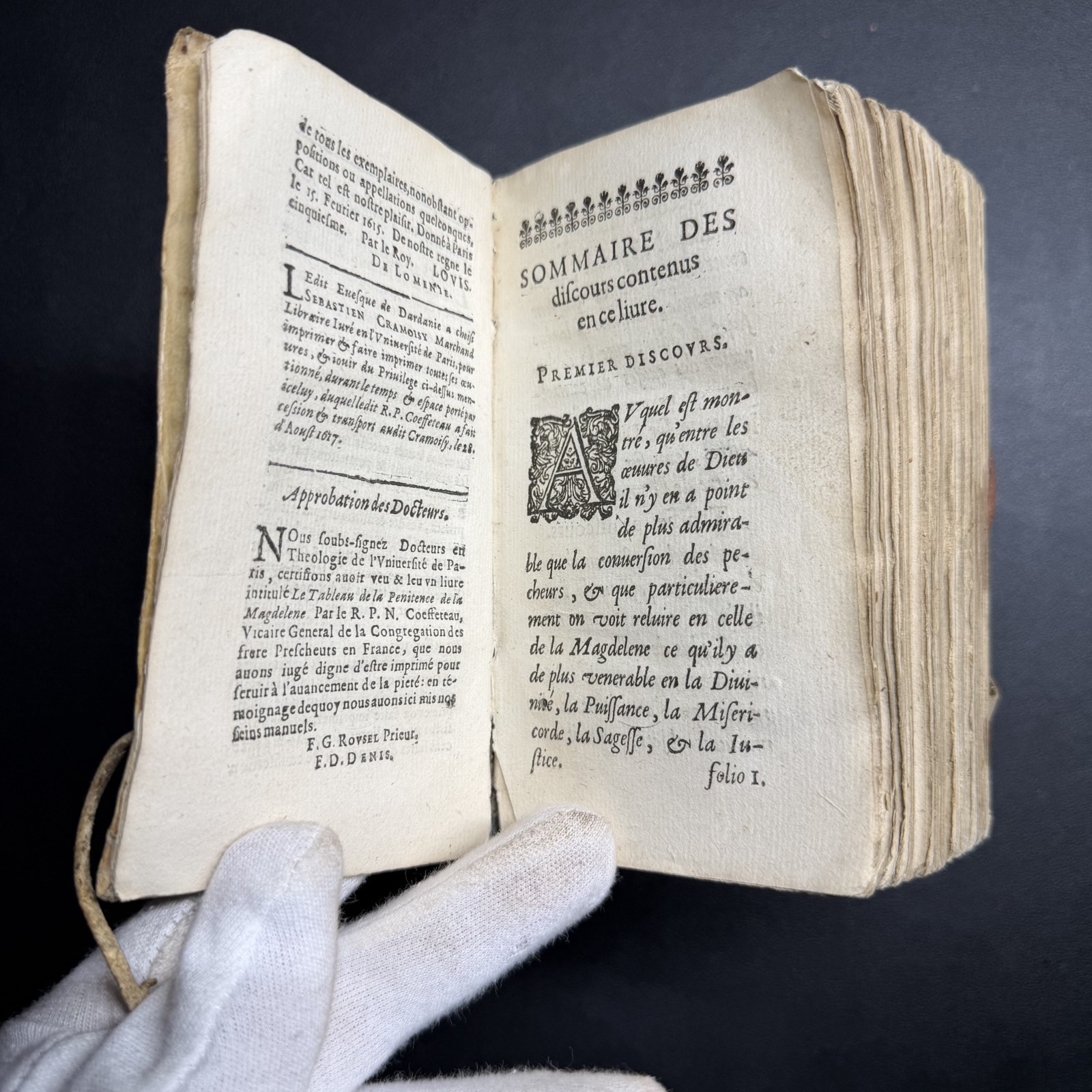 ✝️ 1625 Coeffeteau Magdeleine Penitence French Devotional Vellum Ex-Libris