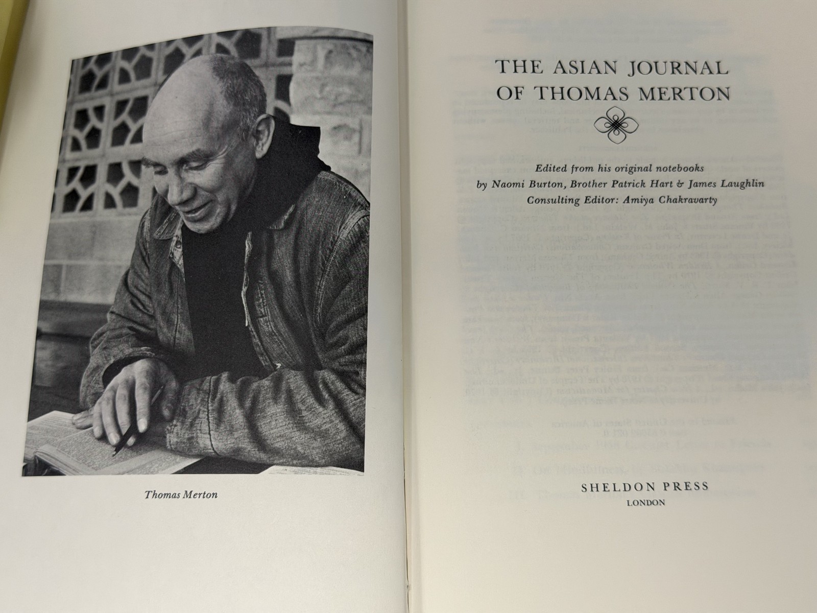 THOMAS MERTON: ASIAN JOURNAL (1974, HC) – Illustrated – Final Travel Notebook-VG