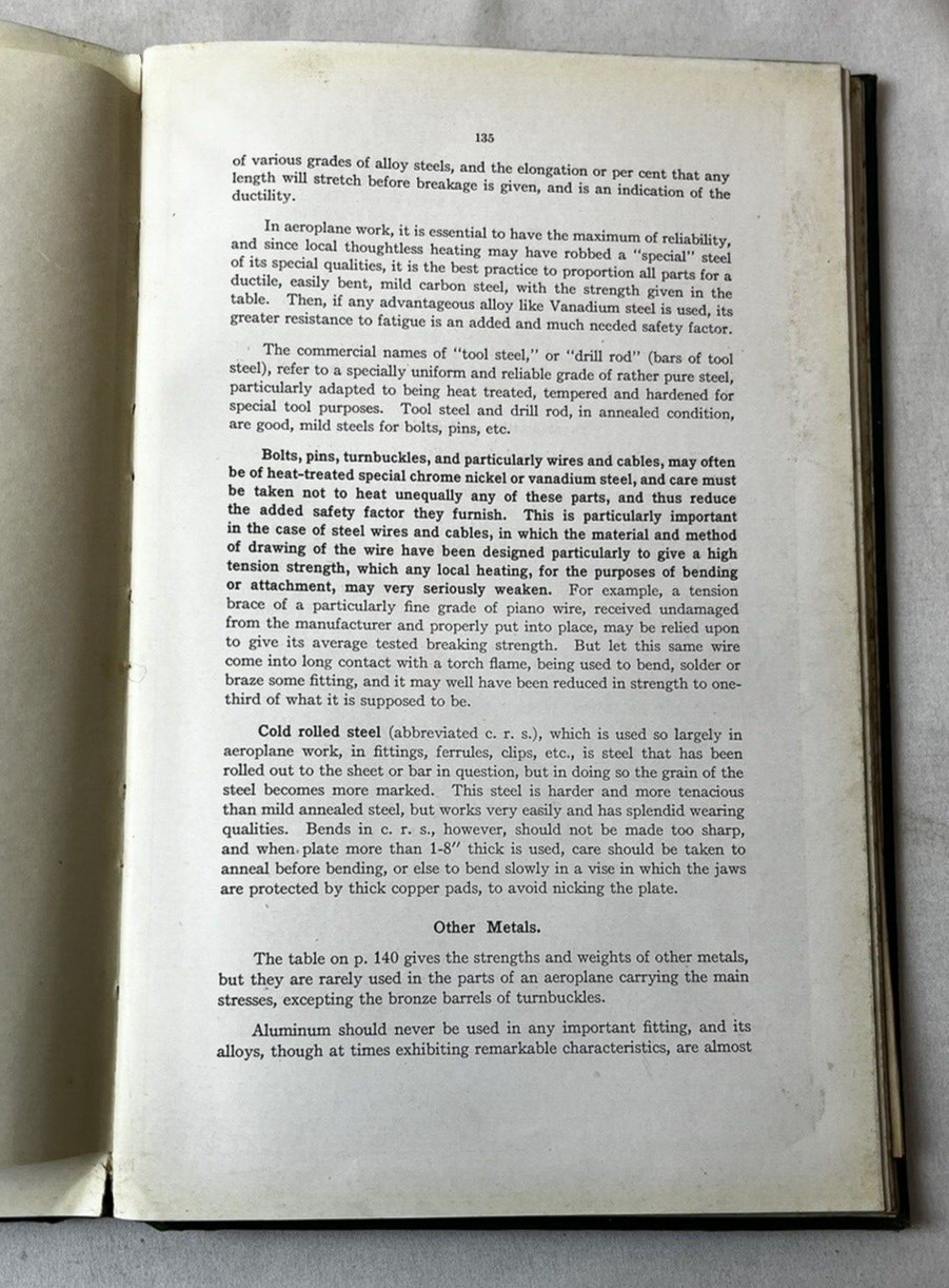 Military Aeroplanes 1918 Simplified, Enlarged Grover C. Loening HC