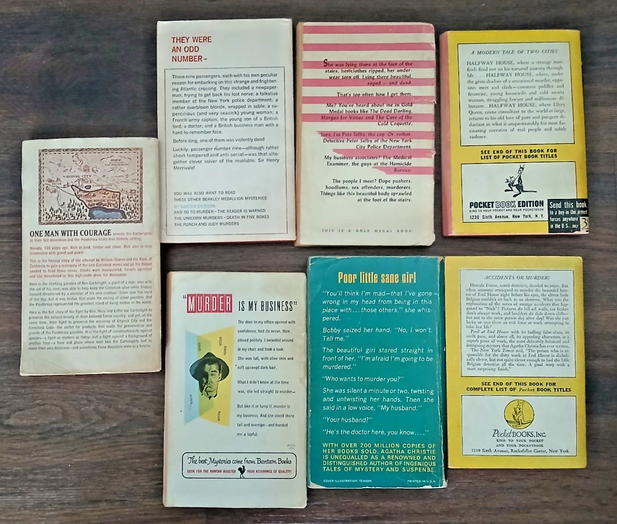 LOT 7 VINTAGE POCKET BOOKS MYSTERIES AGATHA CHRISTIE CRIME THRILLERS BONANZA
