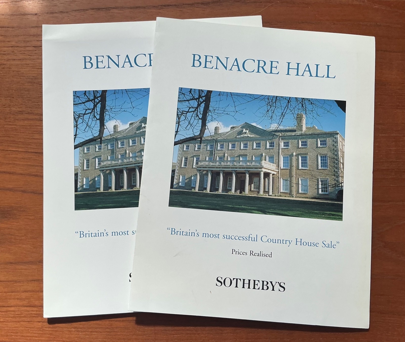 Benacre Hall Suffolk Sotheby’s Country House Auction Catalogue & Price List 2000