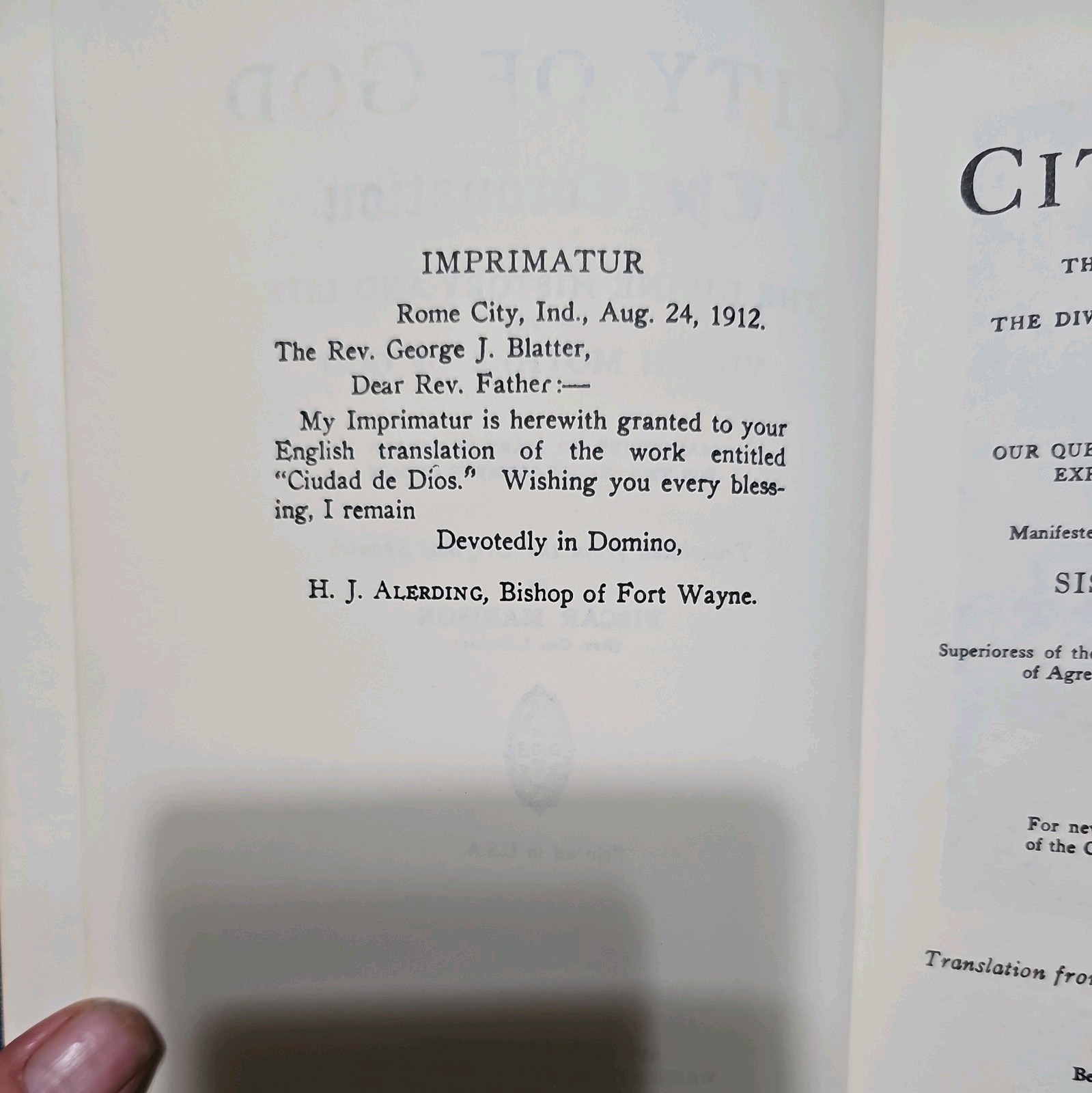 CITY OF GOD 4 VOLUME SET – TRANSLATED by FISCAR MARISON – HB 1971 VINTAGE.