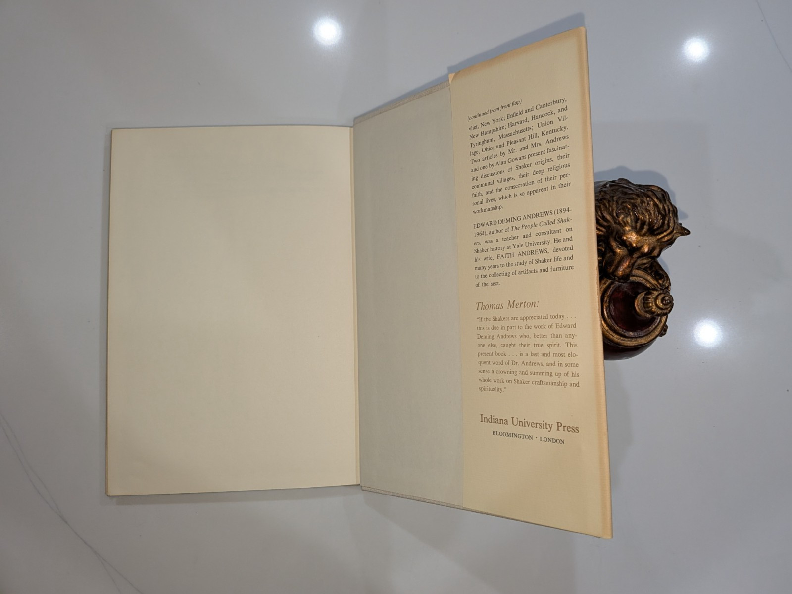 Religion in Wood: Book of Shaker Furniture – Andrews | 1971 | HC DJ -Illustrated