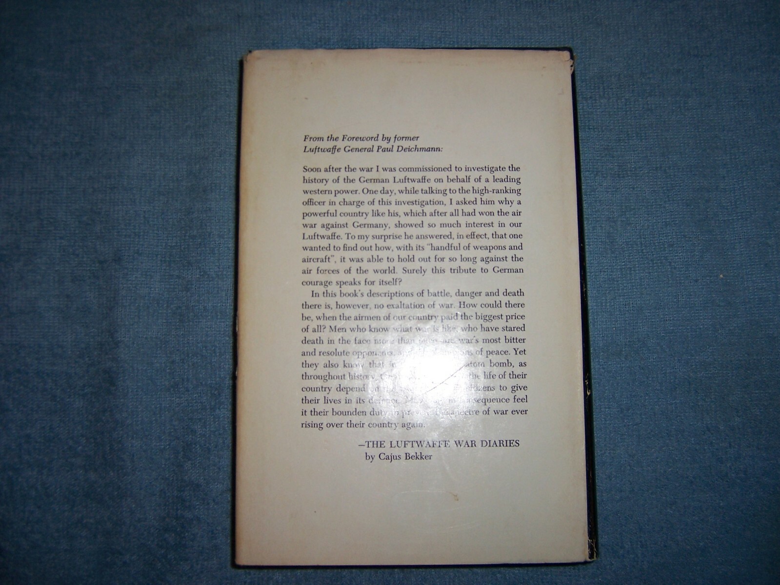 THE LUFTWAFFE WAR DIARIES by Cajus Bekker/1st Ed/HCDJ/Military/War/WWII 1939-45