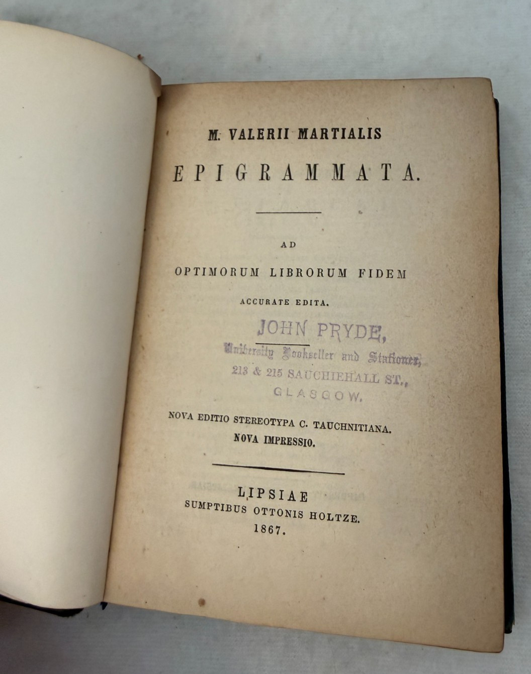 EPIGRAMMATA Martial Latin 1867 Leipzig Holze HC Vtg Half Leather Poetry