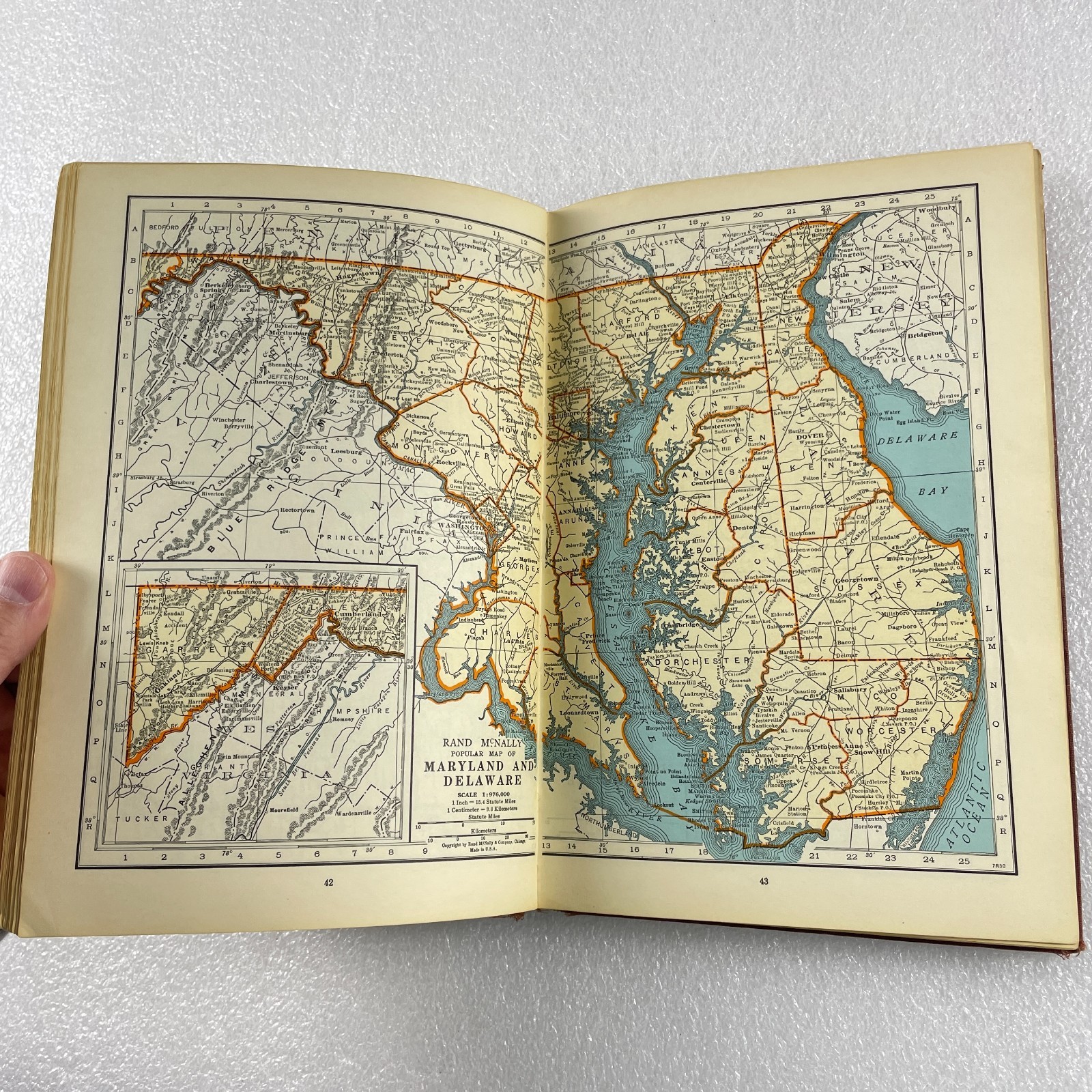 Rand McNally World Atlas 1931 Edition 1930 Census Chicago Herald Examiner Maps