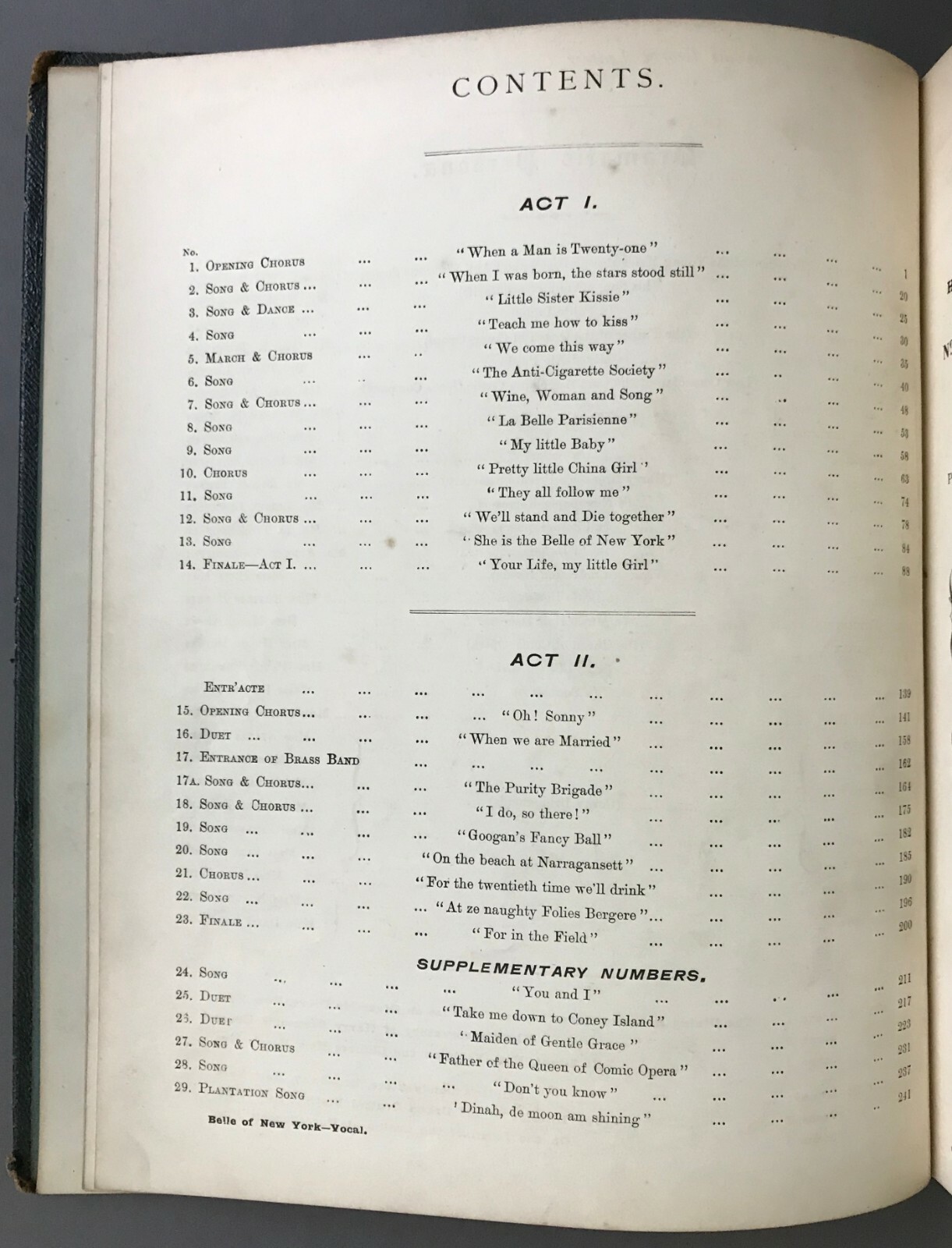 Hugh Morton and Gustave Kerker The Belle of New York Hopwood & Crew 1898