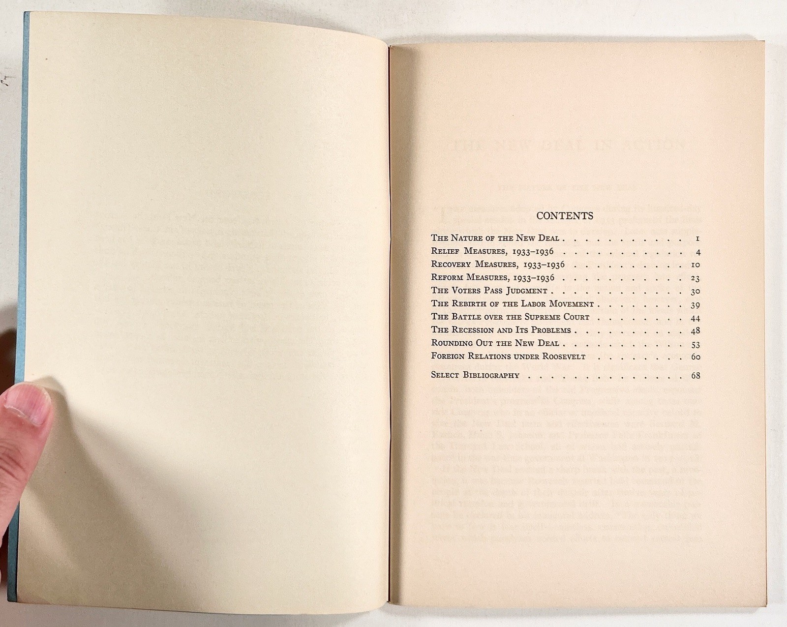 1939 Schlesinger THE NEW DEAL IN ACTION Economic Recovery GOVERNMENT PROGRAMS