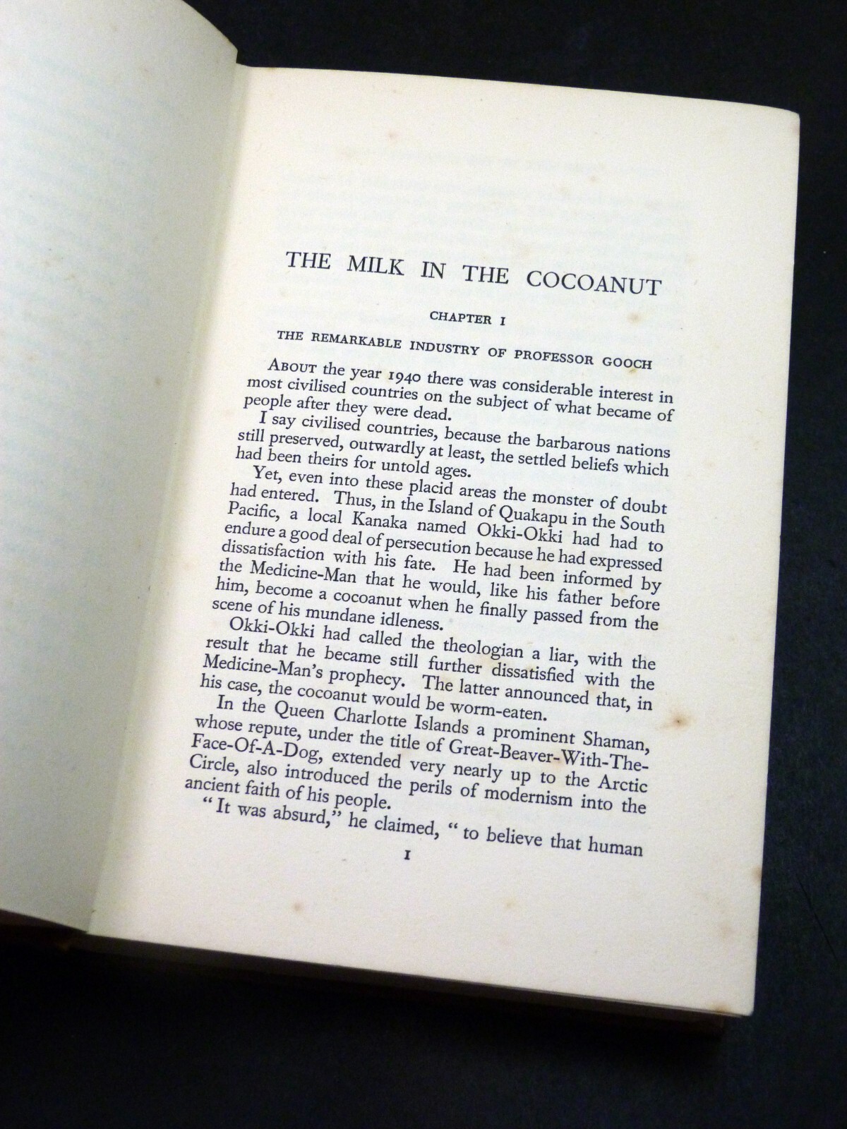 Speculative fiction: W BARNARD FARADAY The Milk in the Cocoanut 1933 1st HB