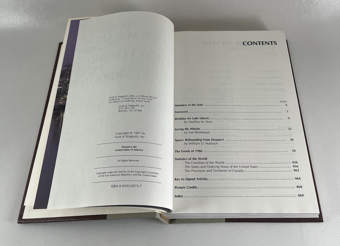 Funk & Wagnalls New Encyclopedia 1987 Yearbook Events Of 1986 Hardcover