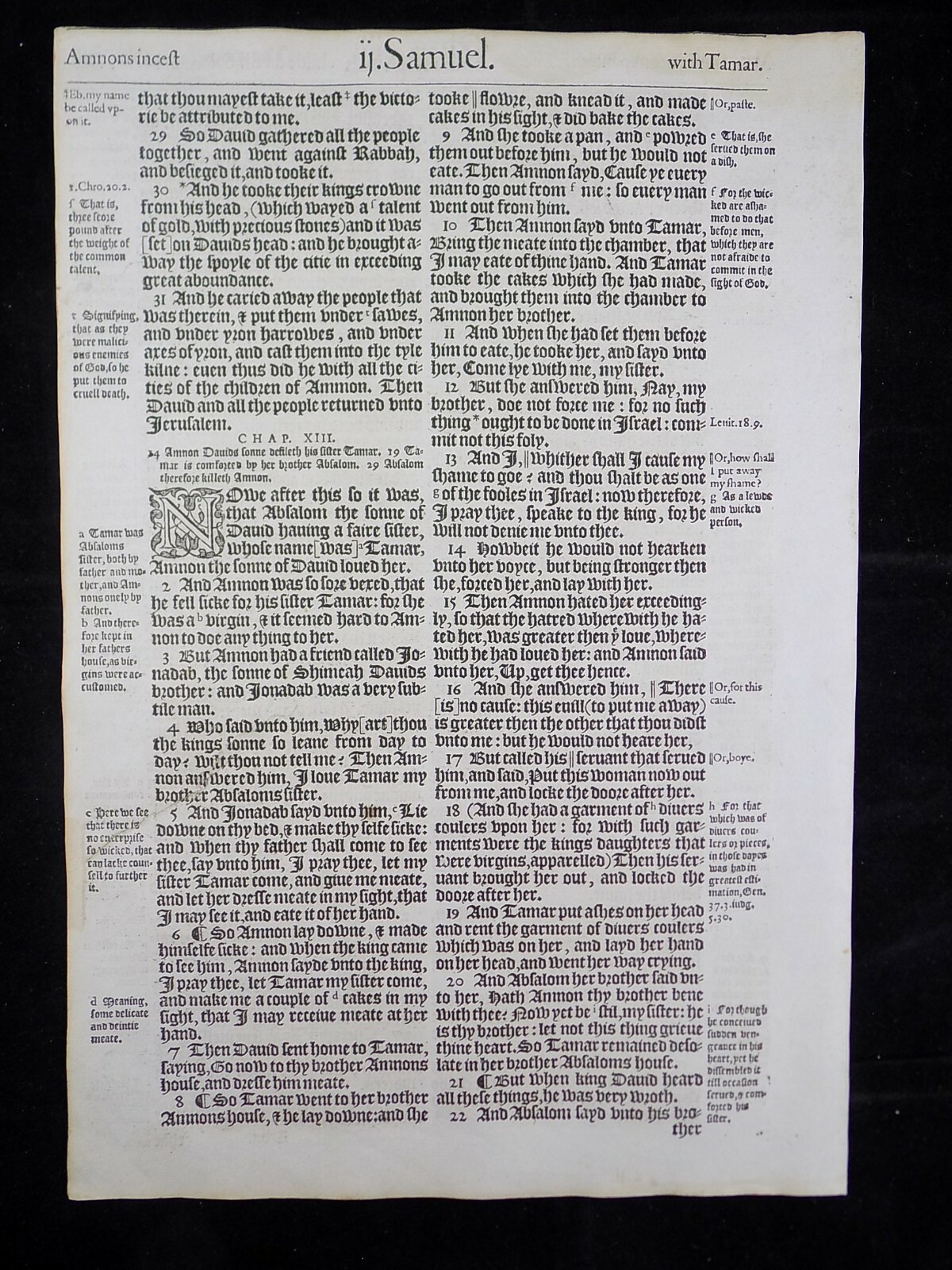 1583 Noblest Geneva Bible Folio- Book of Second Samuel- YOU PICK
