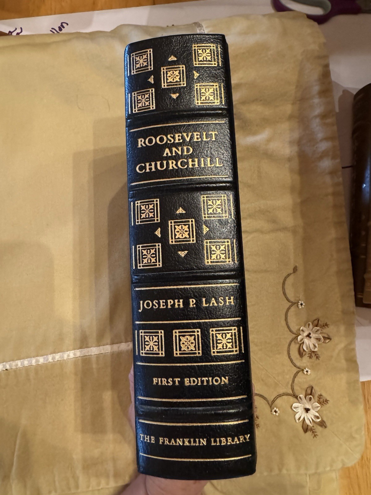 Franklin Library Roosevelt and Churchill Joseph P. Lash Leather 1st Illus Signed