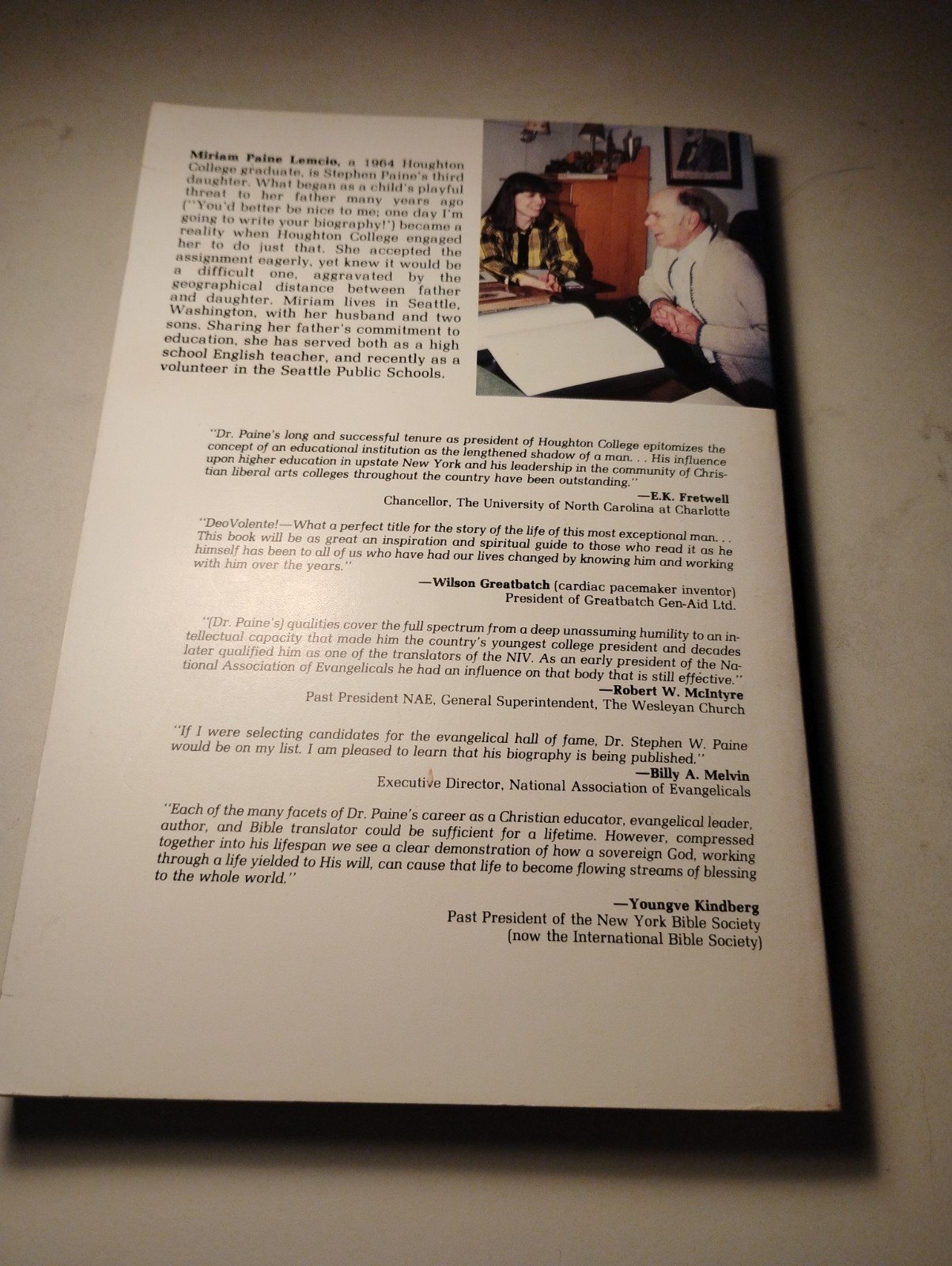 Deo Volente Biography Stephen W Paine Houghton College 1987 Paperback History
