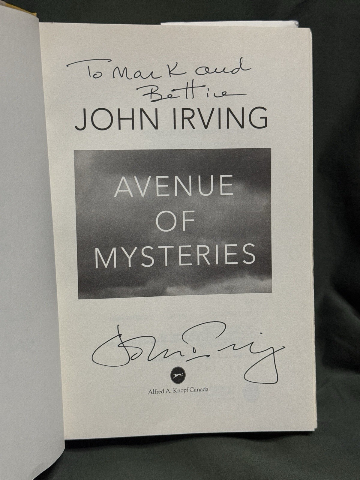 SIGNED John Irving Avenue of Mysteries Inscribed 1st Edition 1st Print HC DJ