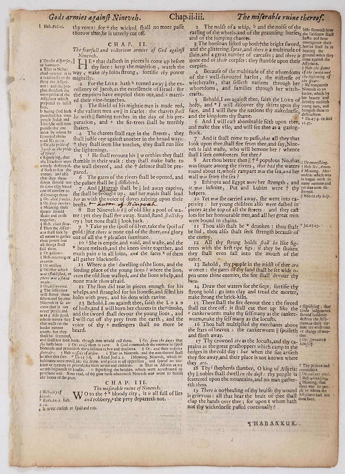 1649 KJV King James Bible Leaf Habakkuk The Just Shall Live by Faith Title