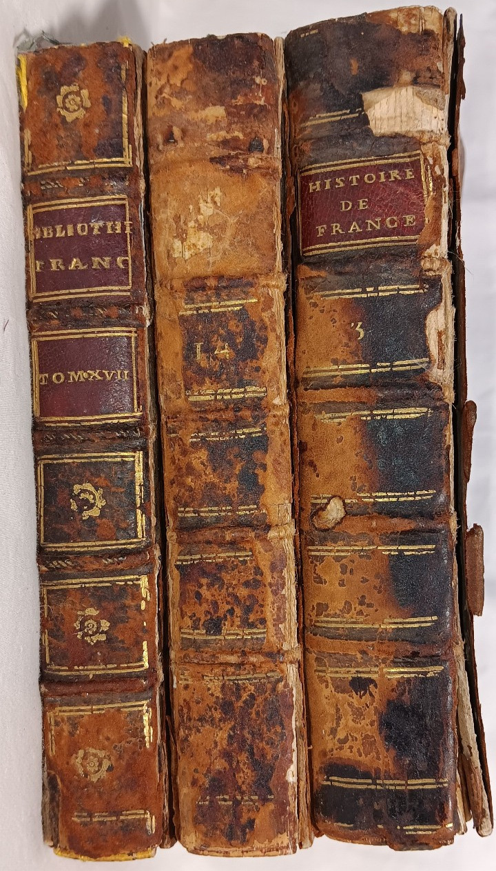 Lot of 3 Antique Histoire de France 1756 1770 1772 Hardcover
