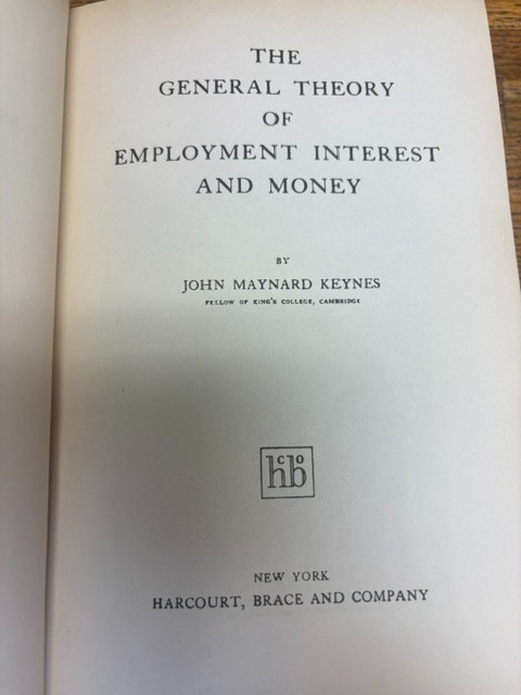 The General Theory of Employment Interest & Money by John Keynes Harcourt HC