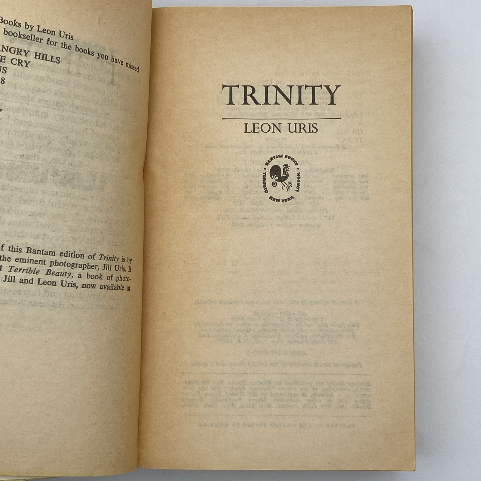 Trinity A Novel of Ireland Leon Uris Vintage 1977 Bantam PB Great Famine