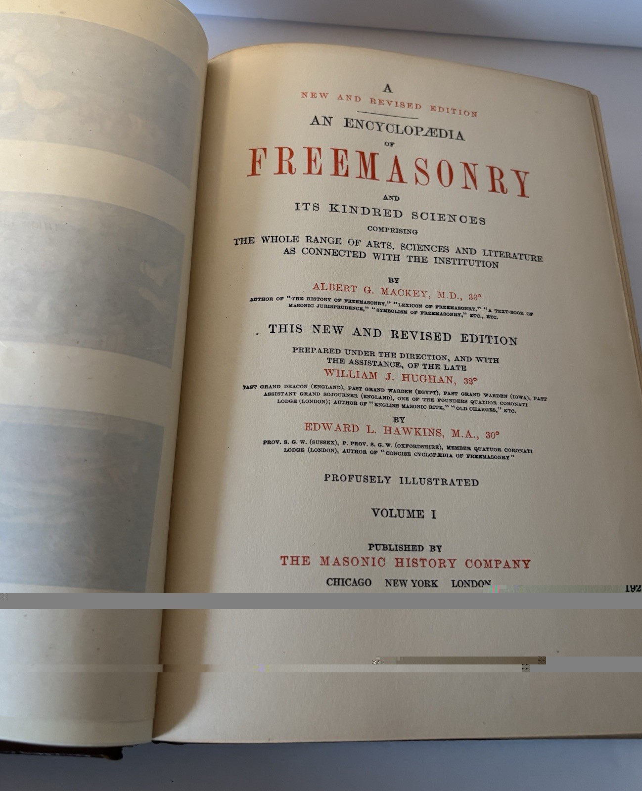 1921 Mackey Encyclopedia of Freemasonry Vol 1 Masonic History Co. Illustrated