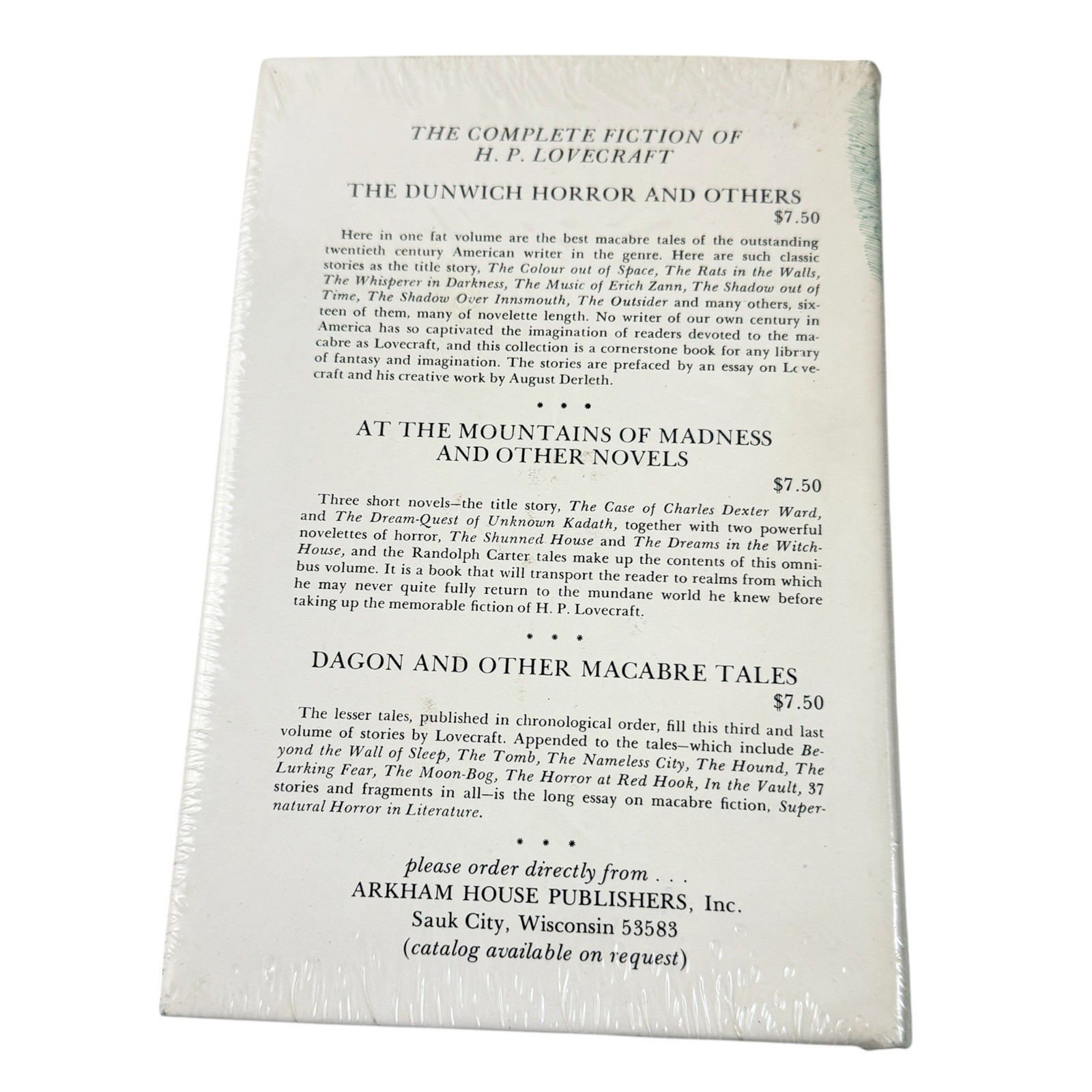 The Horror in the Museum & Other Revisions H. P. Lovecraft Arkham House SEALED