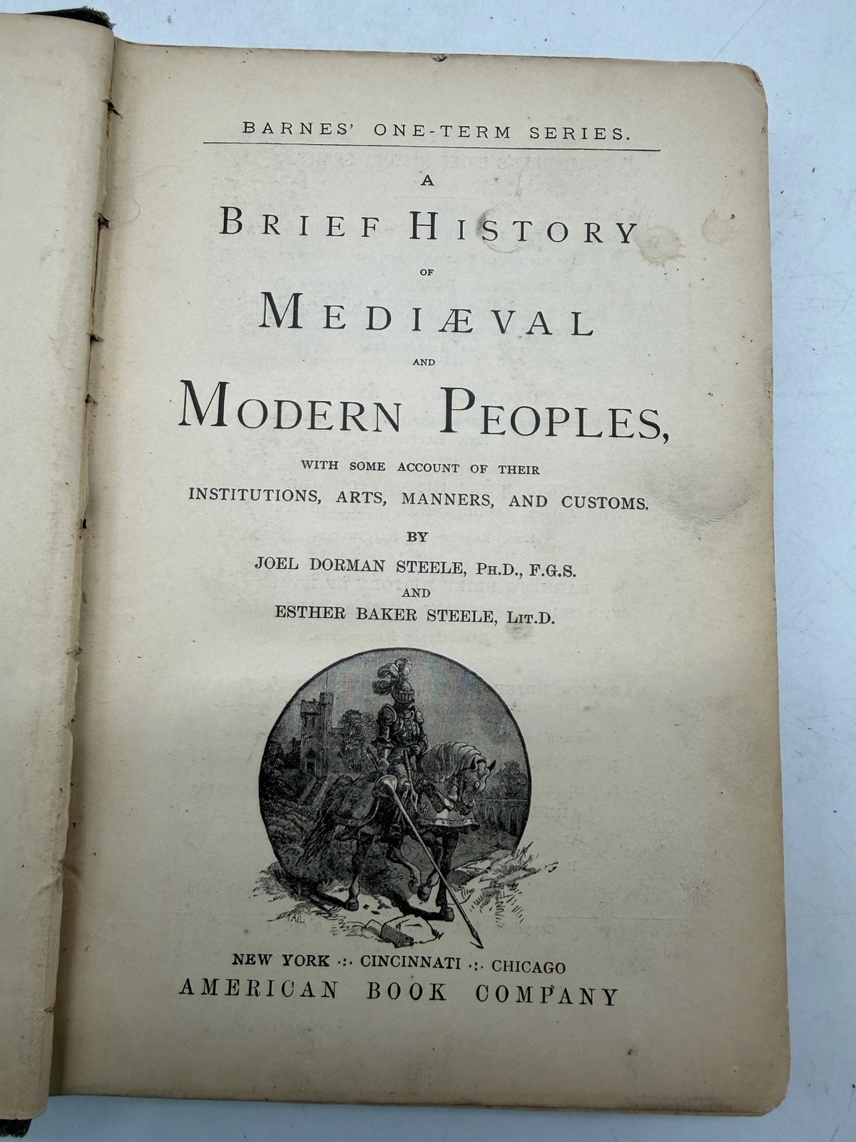 Brief History Ancient Medieval Modern People HC Modern History Barnes 1883
