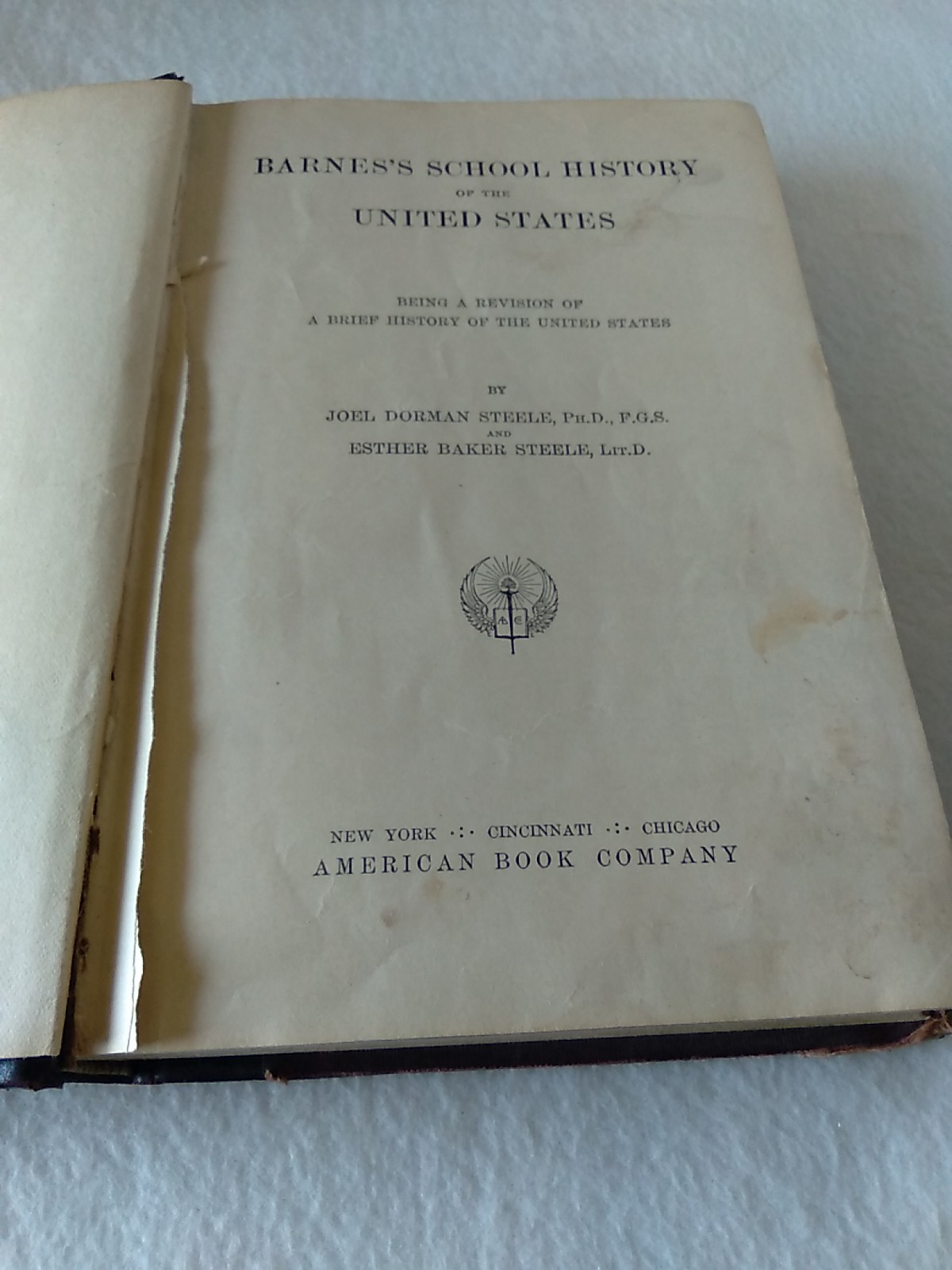 Vintage 1903 Barnes’s School History of the United States