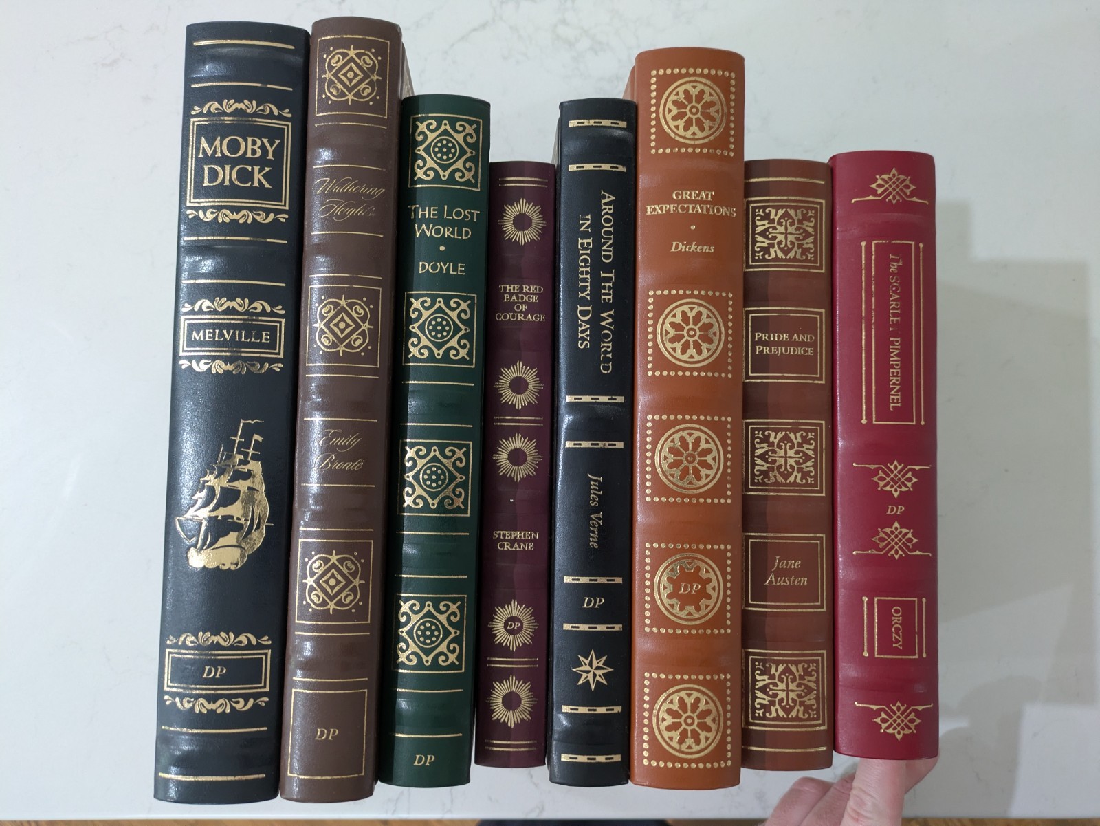 Collector’s Edition, Set of 8 Leather Bound Dalmatian Press Books, Moby Dick etc