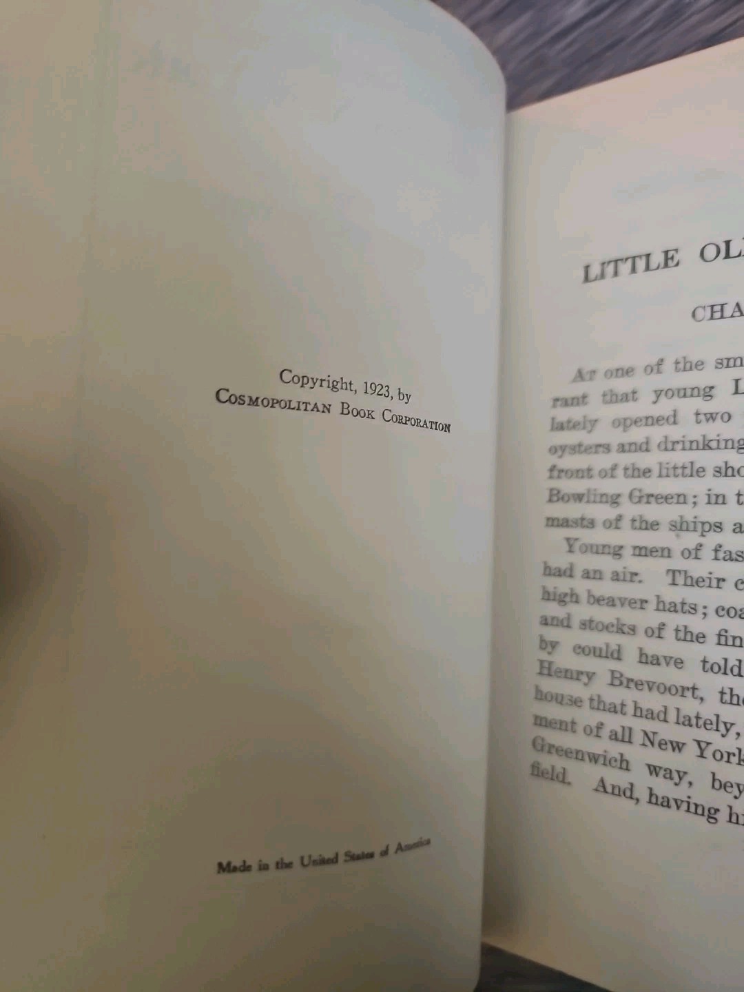 Little Old New York 1923 Rida Johnson Young 1st Ed Hardcover Grosset DJ Vintage