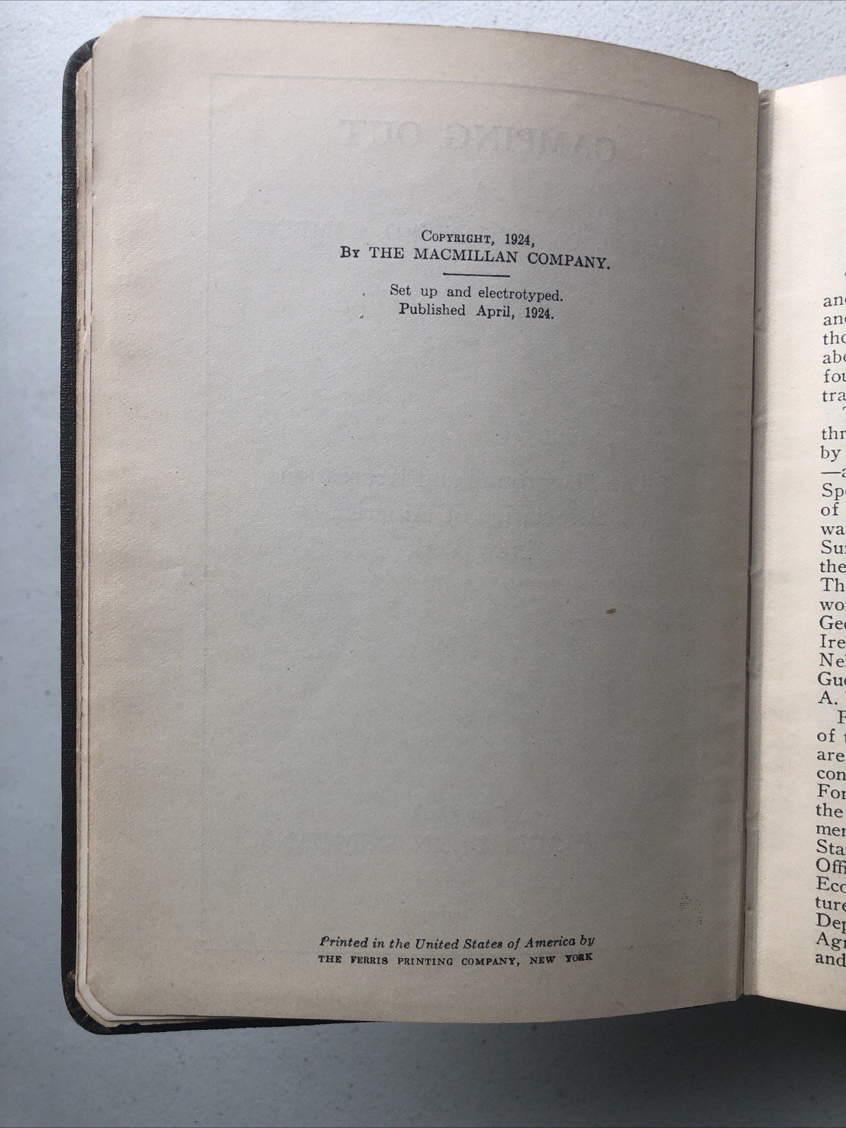 Antique 1924 1925 Camping Out A Manual On Organized Camping Macmillan