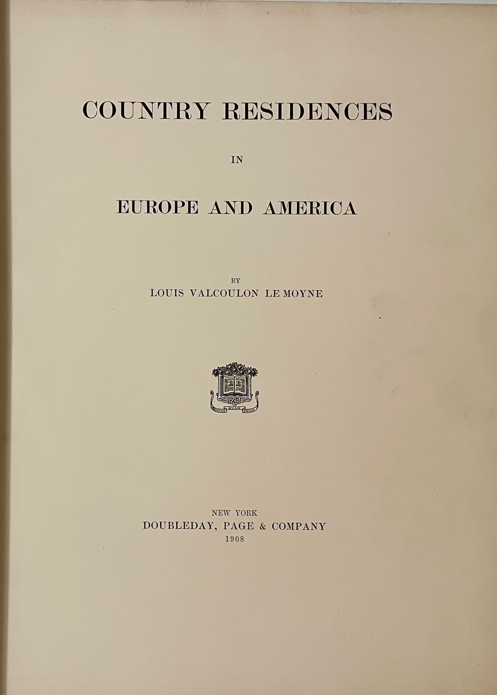 Country Residences in Europe and America 1st edition 1908 hc VG