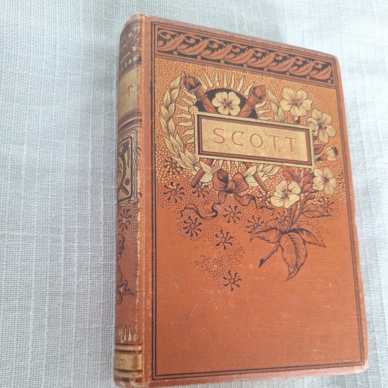 Vintage Sir Walter Scott The Poetical Works Illustrated HC Book edges