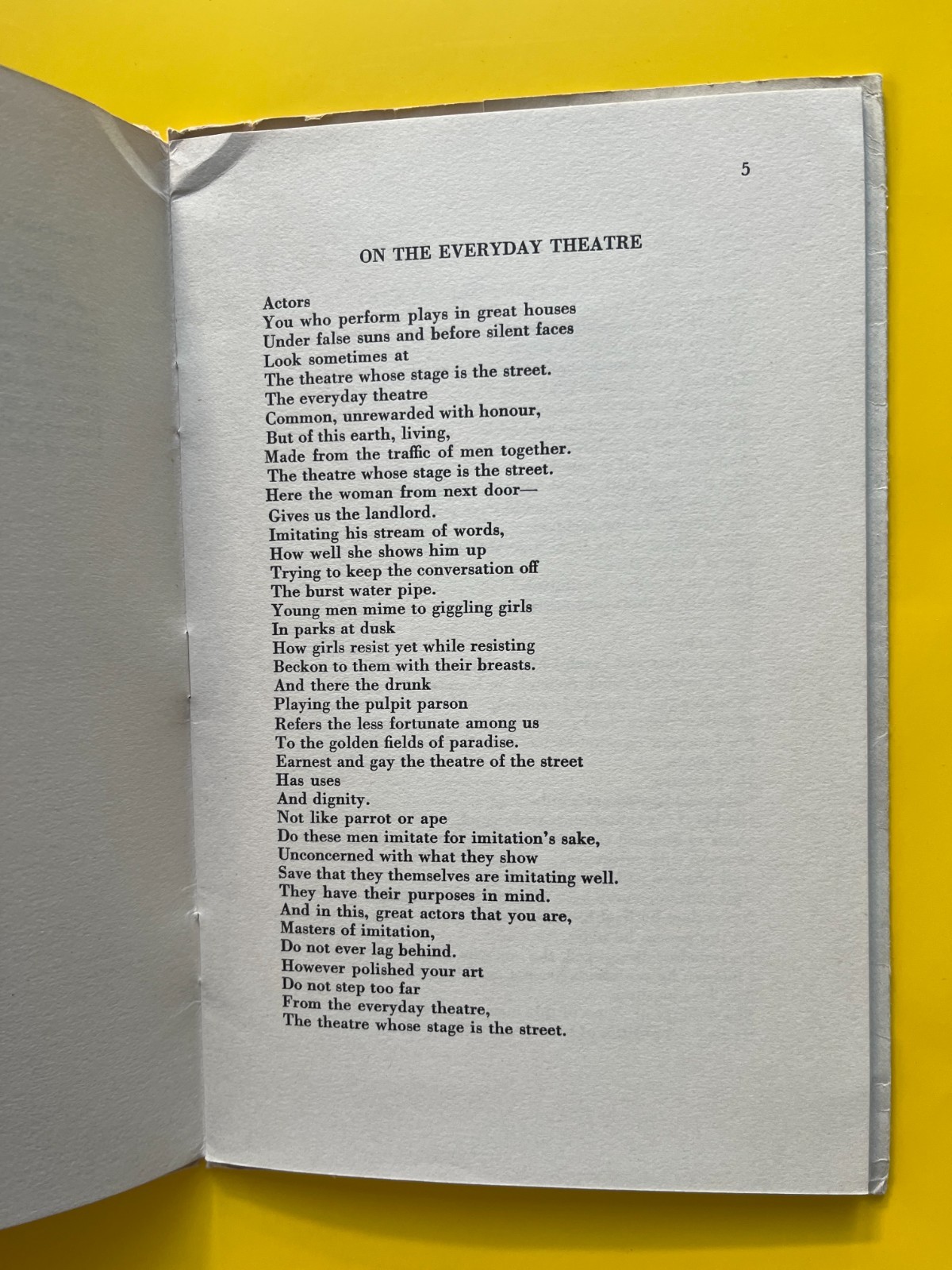 BERTOLT BRECHT ~ Poems on the Theatre, 1964, Scorpion Press, London.