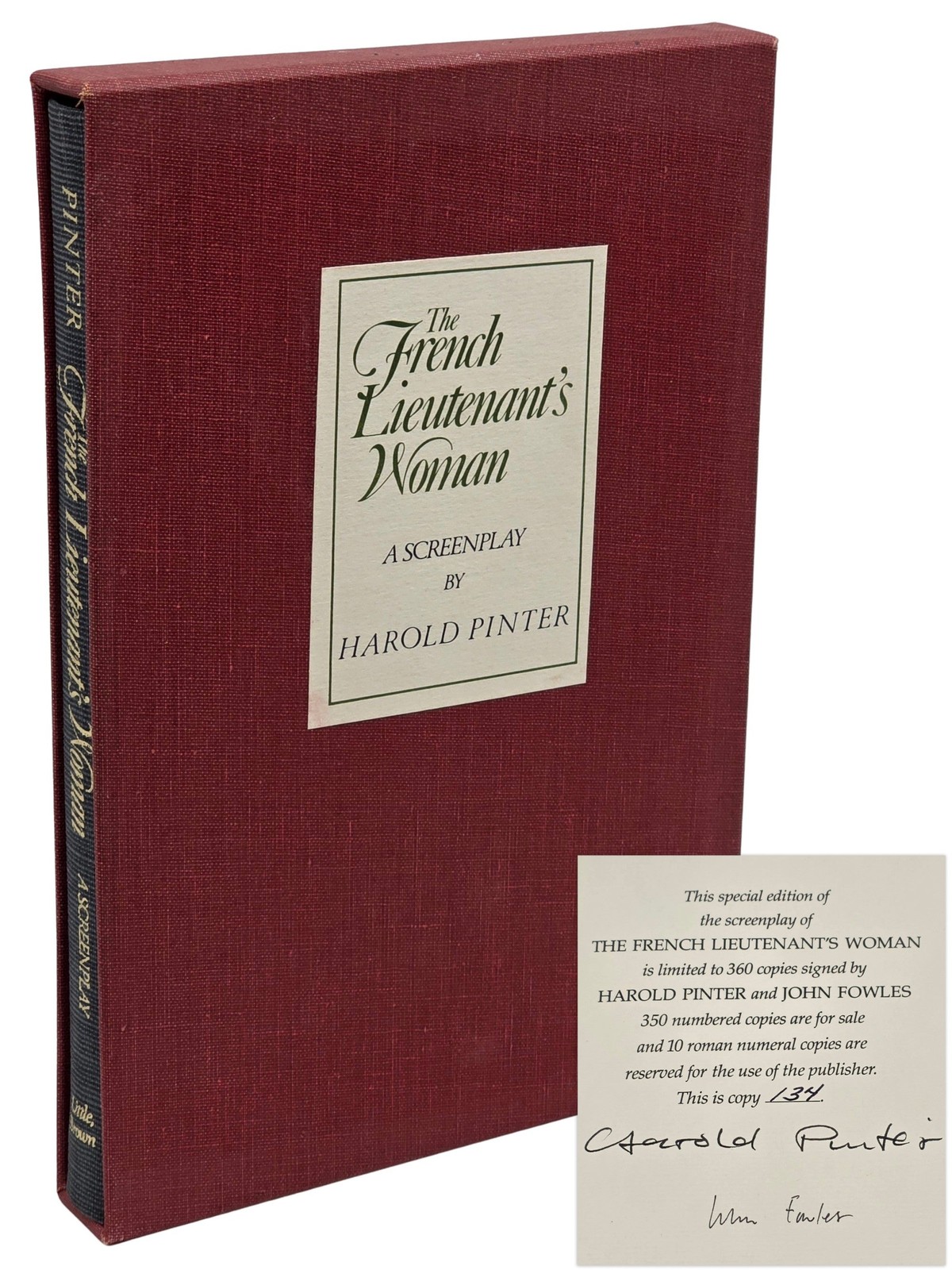 John Fowles, Harold Pinter THE FRENCH LIEUTENANT’S WOMAN Signed 1st edition