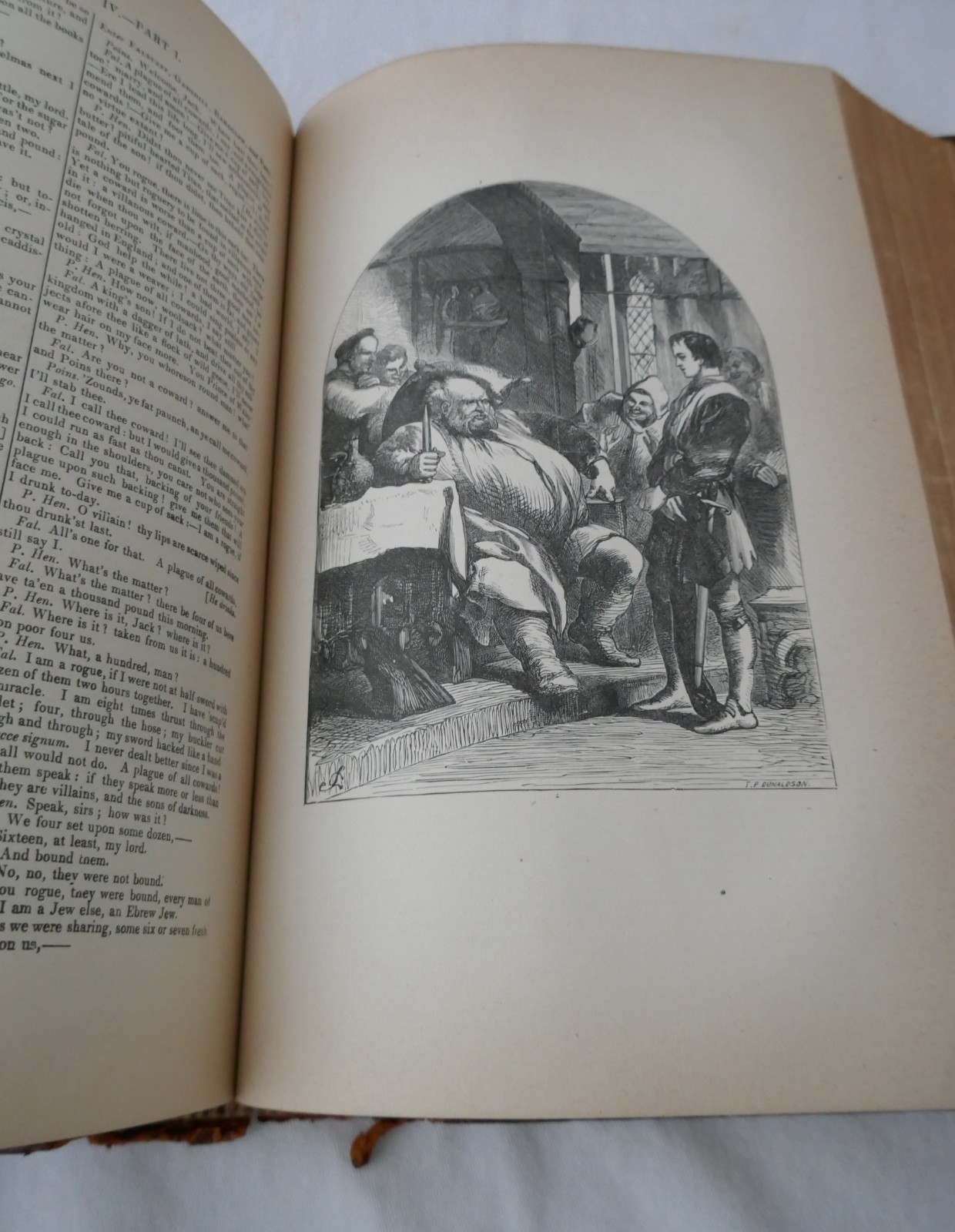 Antique 19th C. Complete Works of William Shakespeare Embossed Leather Book