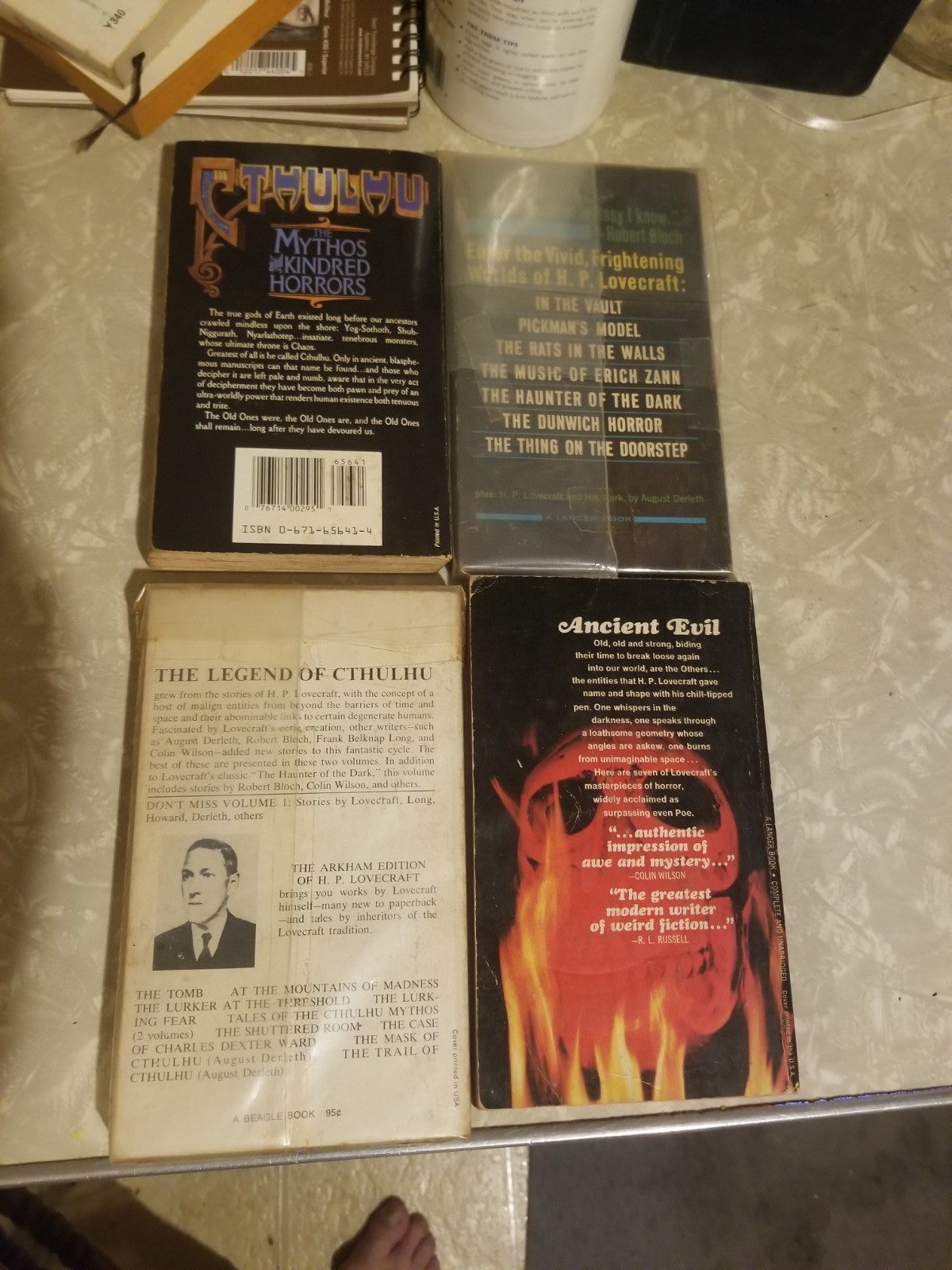 Lot of 4 Vintage HP Lovecraft Paperbacks Cool Cover Art
