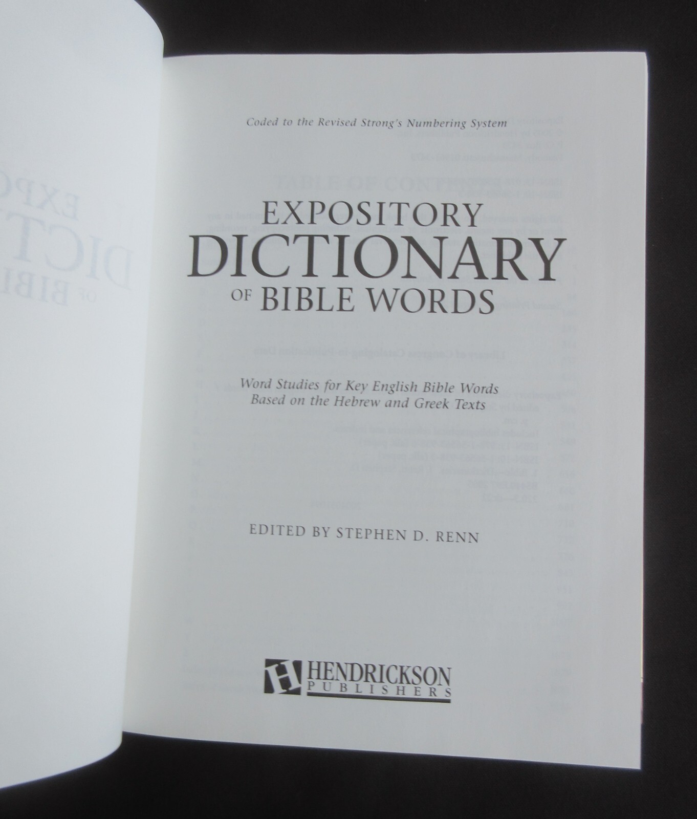 EXPOSITORY DUICTIONARY OF BIBLE WORDS Stephen D Renn 2006 Hendrickson