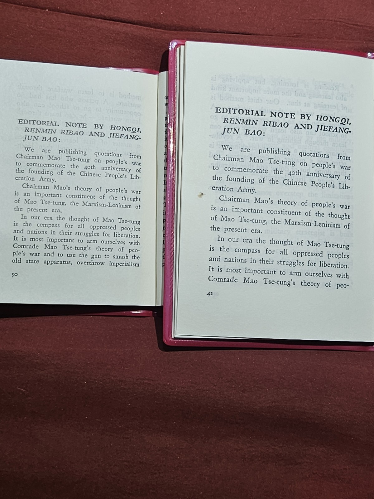 Two Red Book Versions Of The Same Book, CHAIRMAN MAO TSE-TUNG ON PEOPLE’S WAR