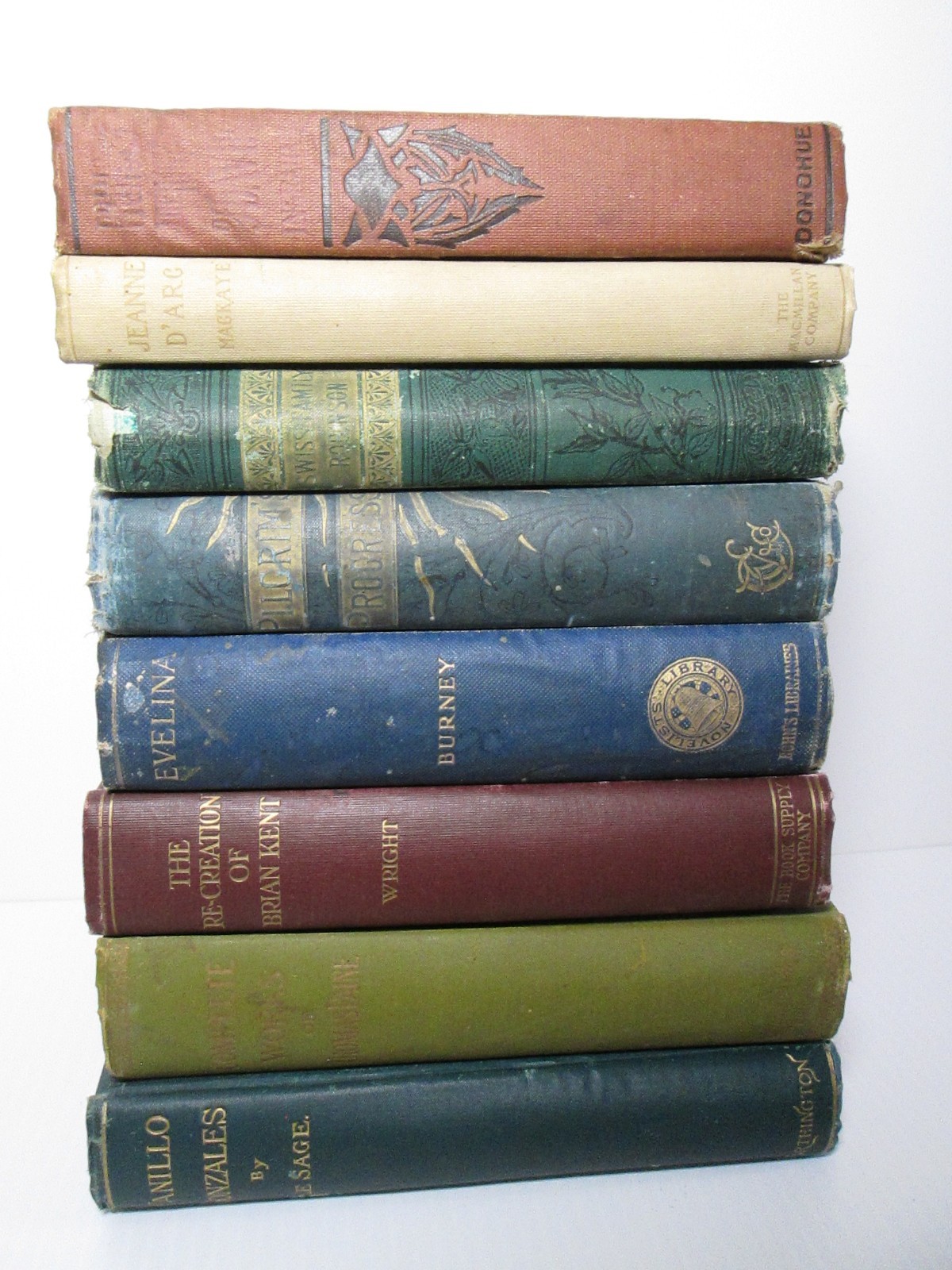 Victorian Antique Book Lot 1890 Fine Binding Classic Fiction Paine Bunyan Jesus