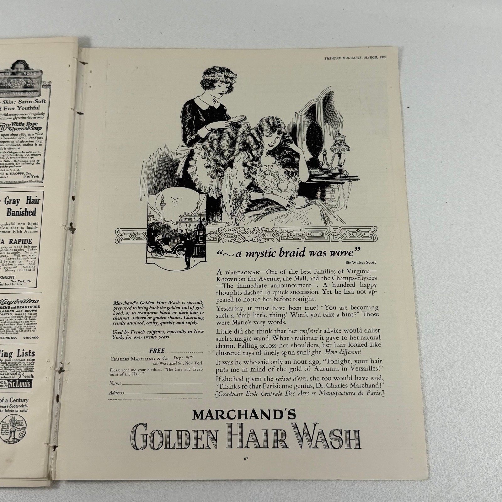 100 Year Old Theatre Magazine March 1925 Boris Gussow Cover Gloria Swanson Ads