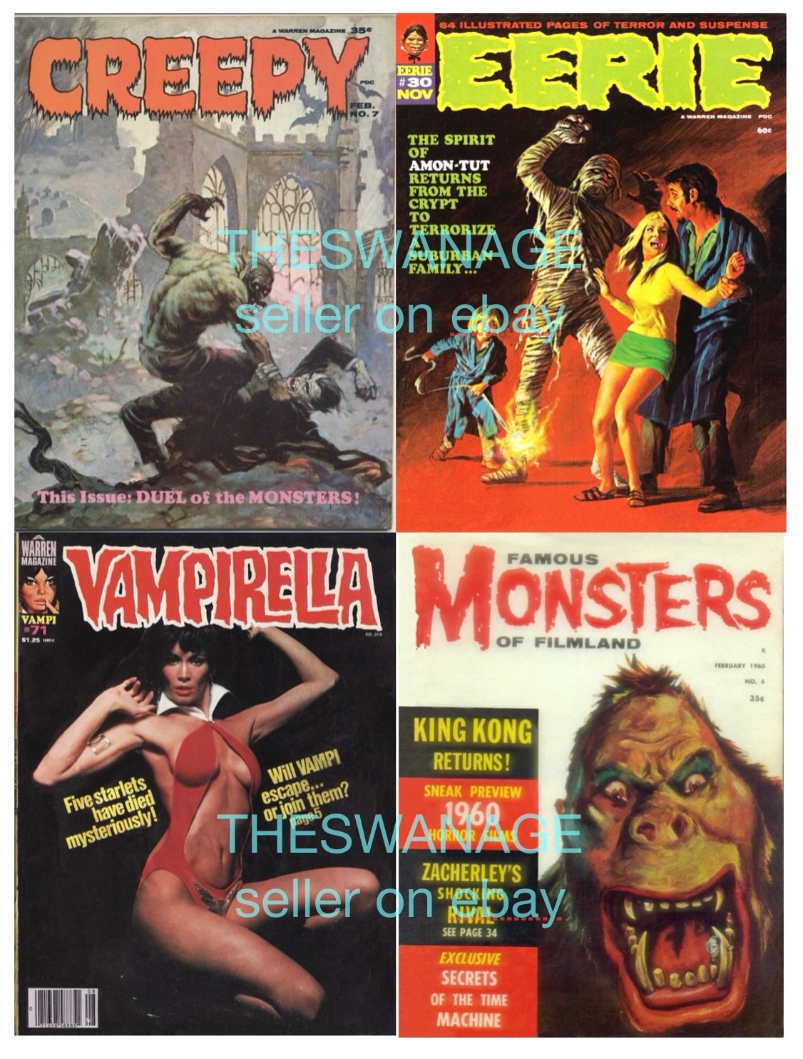 CREEPY, EERIE, VAMPIRELLA MAGAZINES FULL RUNS (400+ issues!) + EXTRAS on USB