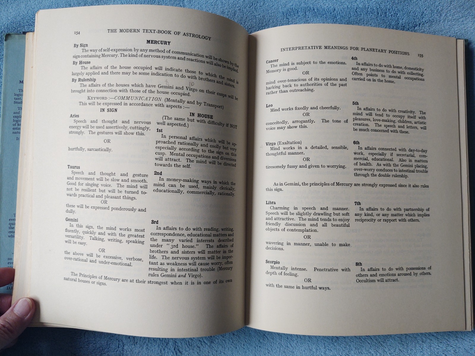 THE MODERN TEXT-BOOK OF ASTROLOGY by Margaret E. Hone 1968 vg