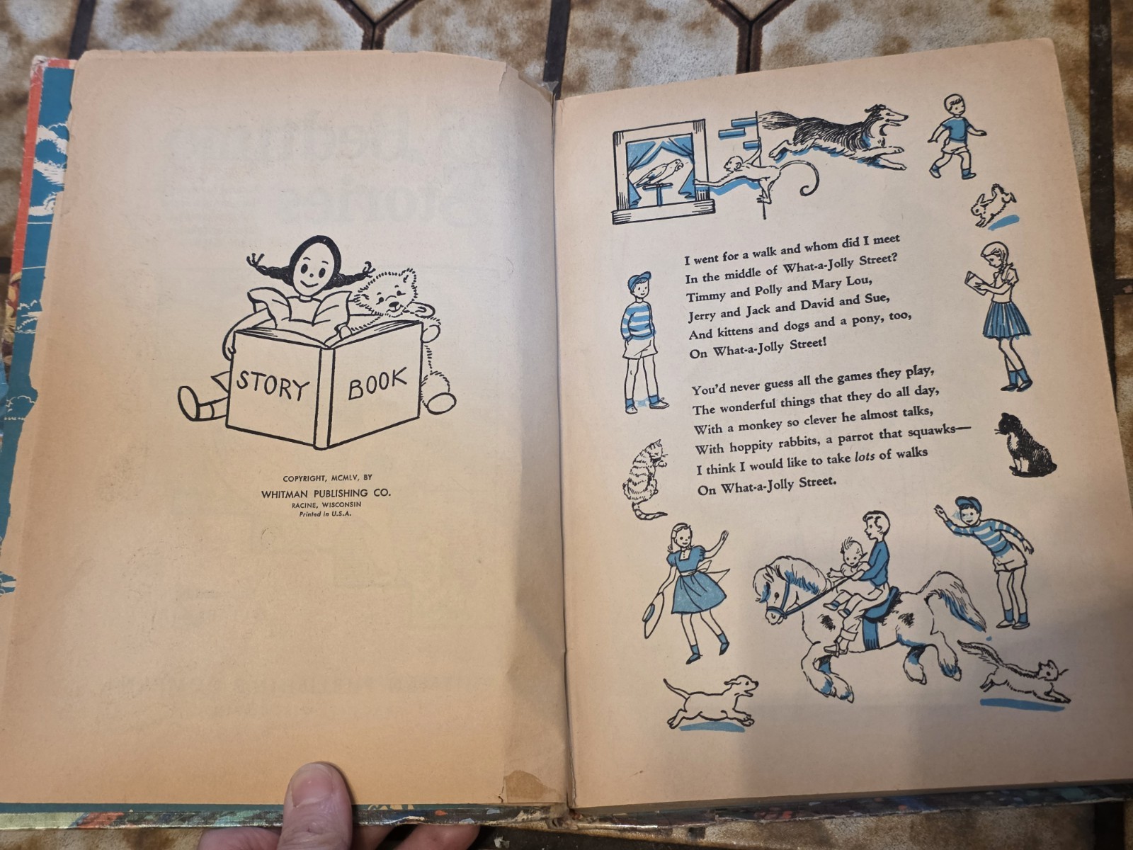 365 Bedtime Stories Nan Gilbert 1955 Hardcover VINTAGE Kids Storybook ’50s USA