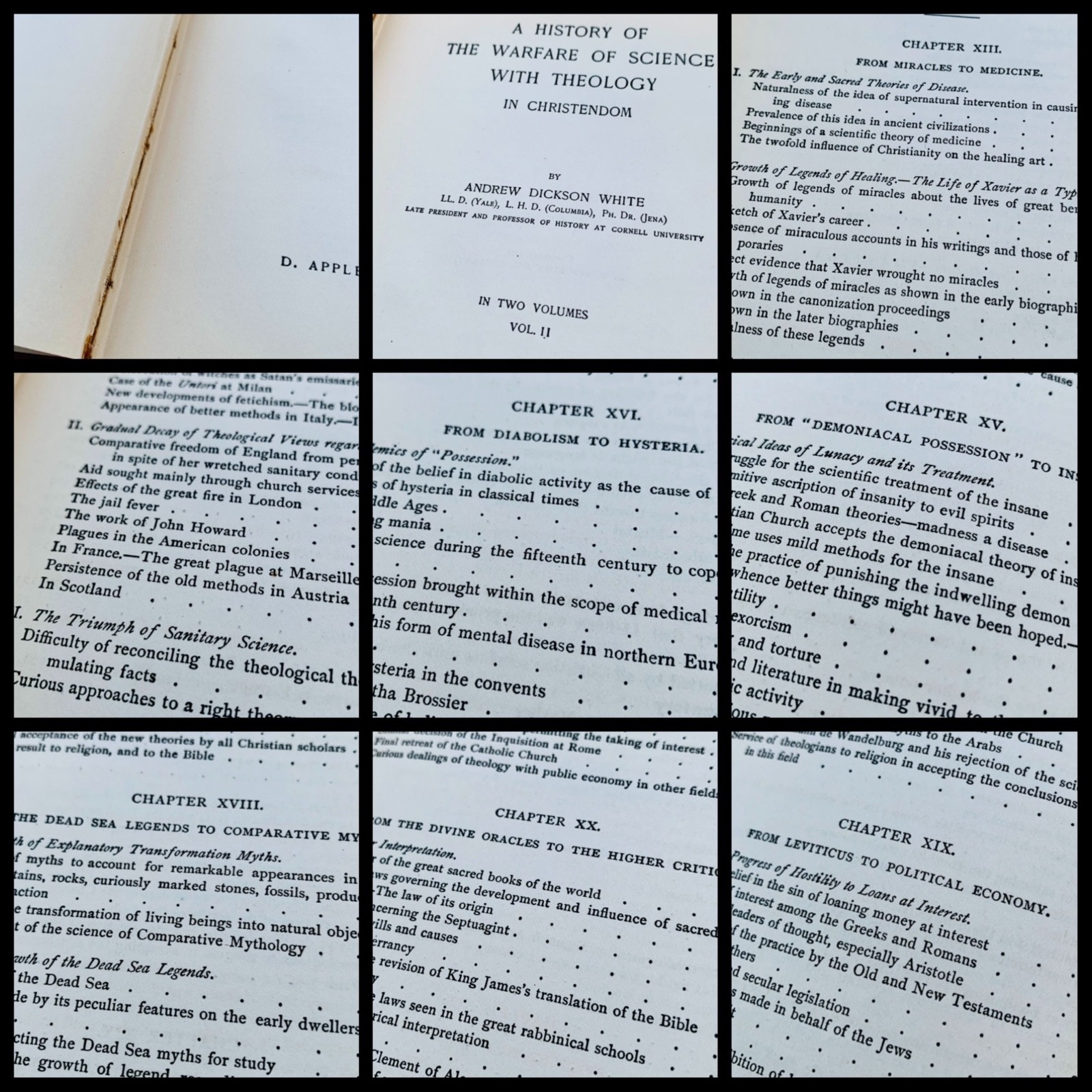 1901 History of the Warfare of Science with Theology in Christendom Andrew White