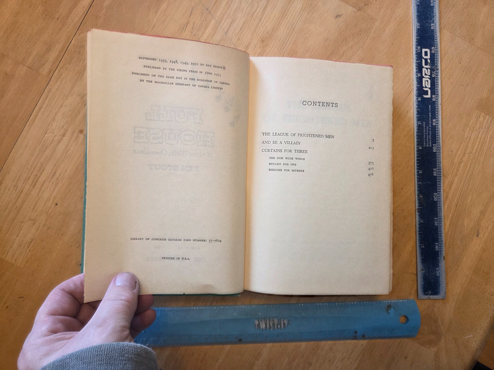 Full House – A Nero Wolfe Omnibus by Rex Stout – 1955 Viking Press Hardcover