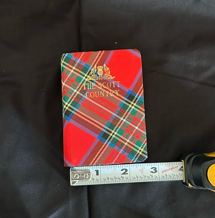 Lot 3 Rare Antique Miniature Thistle Library Silk Tartan Covered Scottish Books