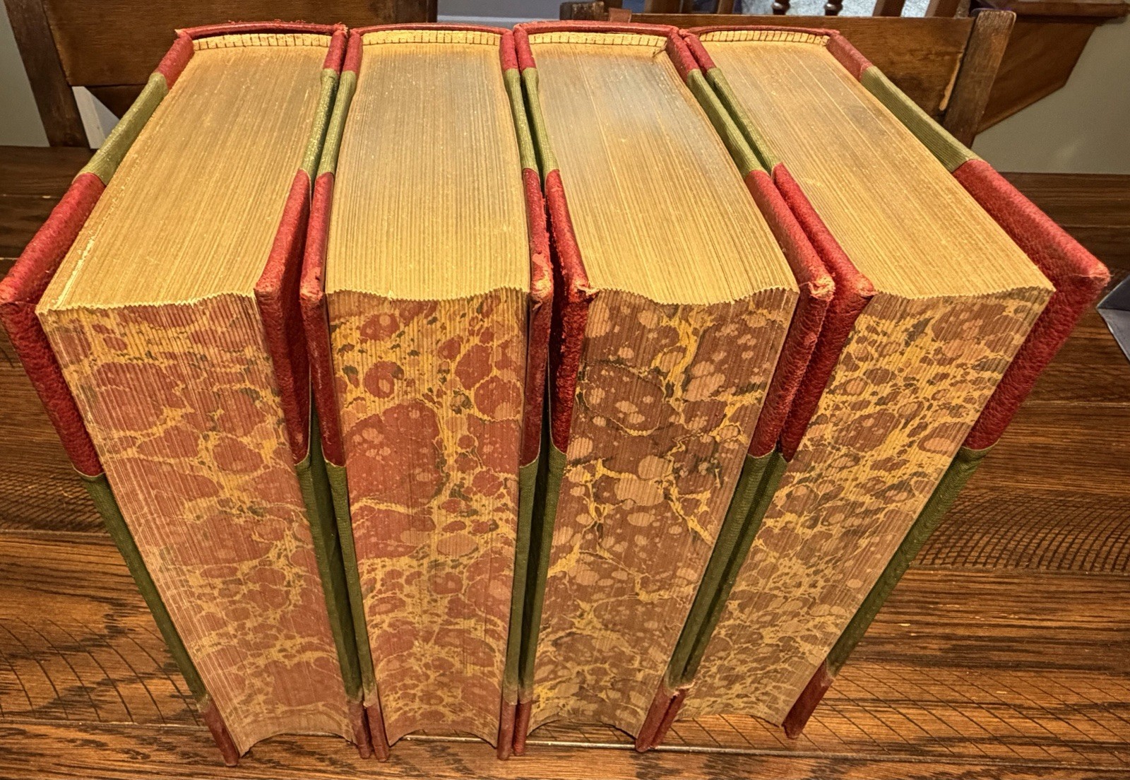 1902 School Library Encyclopedia Complete 4 Vol Set Bellows Bros Leather Bound