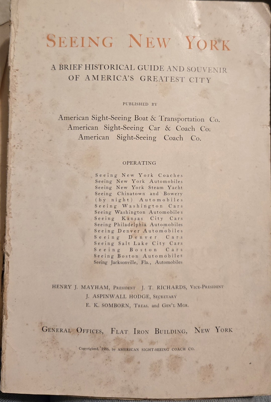 Seeing New York 1906 Souvenir Tour Guide History Photos Sights