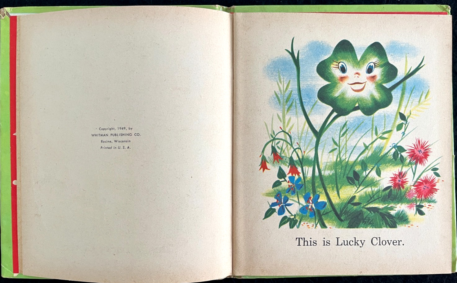 LUCKY FOUR LEAF CLOVER ~ 1st ed. children’s Whitman Tell-A-Tale Book, 36 pg. VG