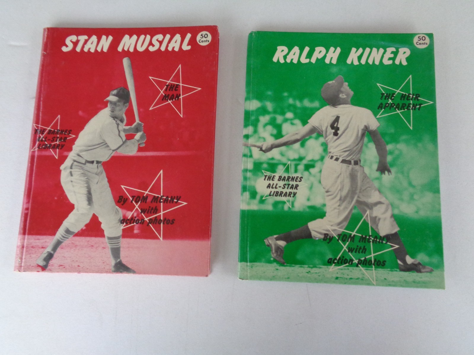 Lot of 2 Tom Meany 1951 Barnes All-Star Library STAN MUSIAL RALPH KINER HC
