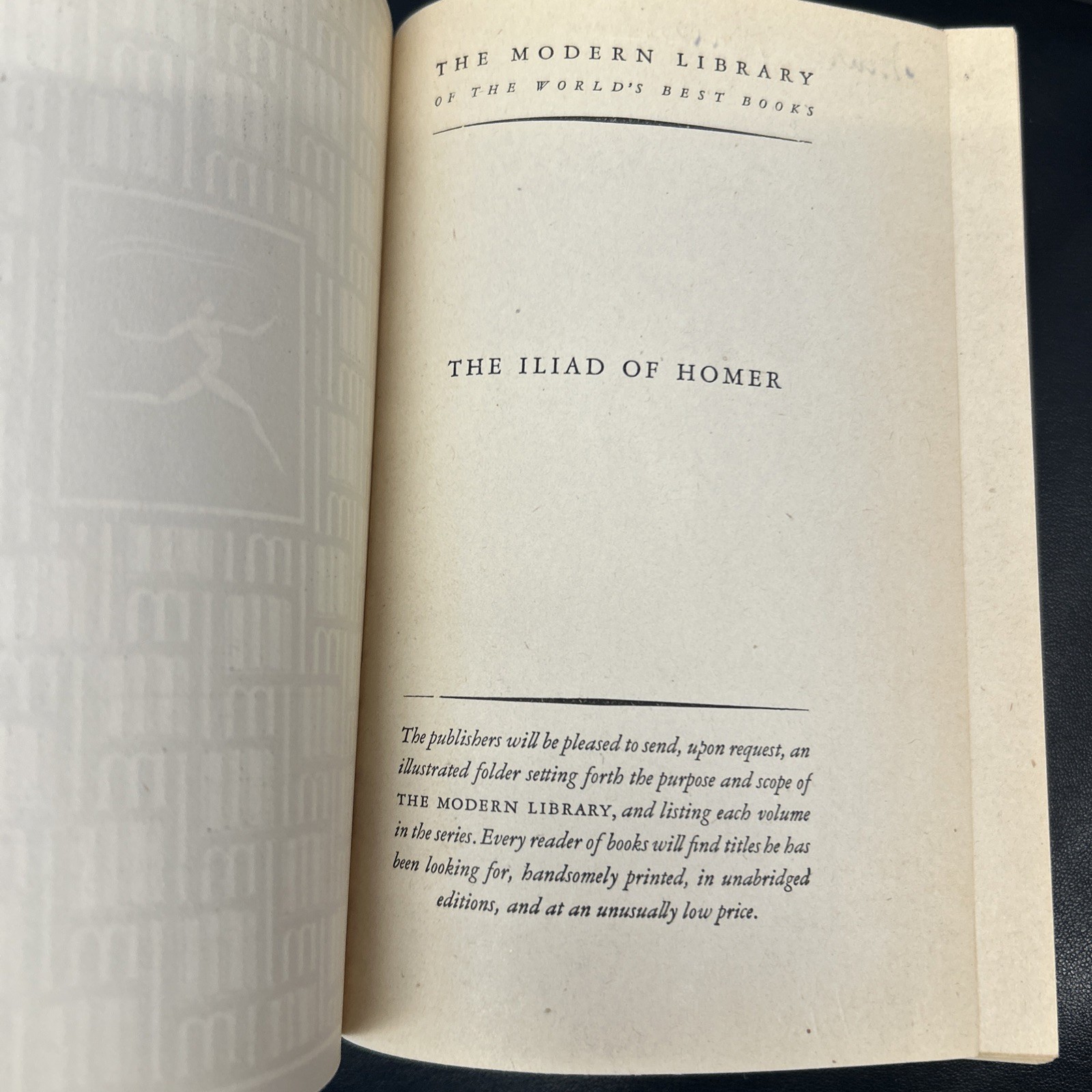 The Iliad and The Odyssey – Homer – Modern Library 1940’s Editions